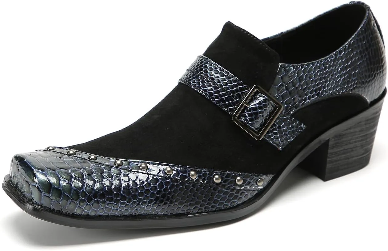 Мокасины Santimon Mens слипоны из натуральной кожи - повседневная обувь с квадратным носком, заклепками и пряжкой-манжетом для вечеринок, свадеб и диско, черный
Мокасины Santimon Mens слипоны из натуральной кожи - повседневная обувь с квадратным носком, заклепками и пряжкой-манжетом для вечеринок, свадеб и диско, черный