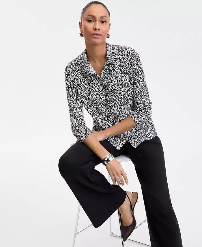 Женская вязаная рубашка с принтом I.N.C. International Concepts, черный
Женская вязаная рубашка с принтом I.N.C. International Concepts, черный