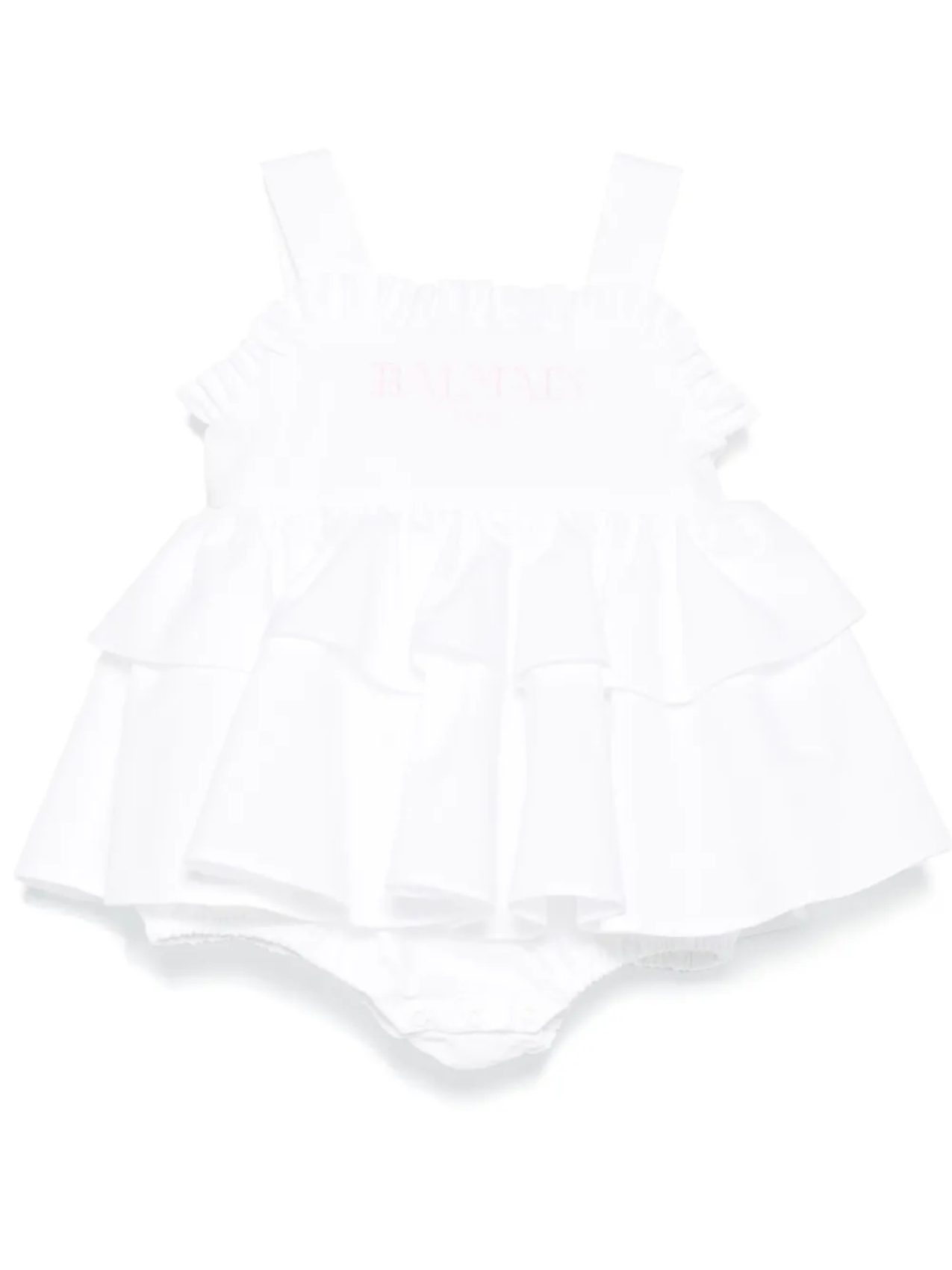 Платье с вышитым логотипом Balmain Kids, белый
Платье с вышитым логотипом Balmain Kids, белый