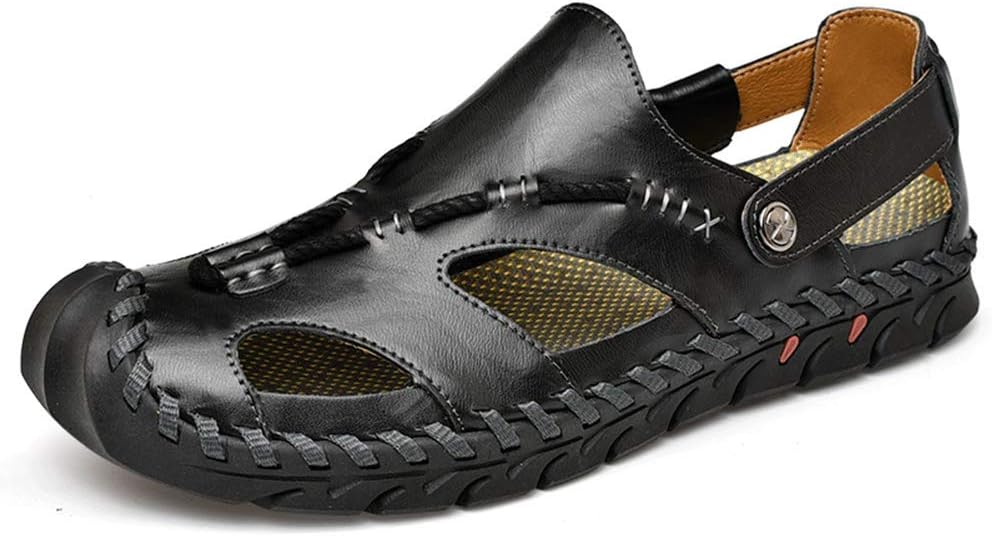 Мужские кожаные водонепроницаемые сандалии YONGJIA с закрытым носком для отдыха, походов и пляжа, черный
Мужские кожаные водонепроницаемые сандалии YONGJIA с закрытым носком для отдыха, походов и пляжа, черный