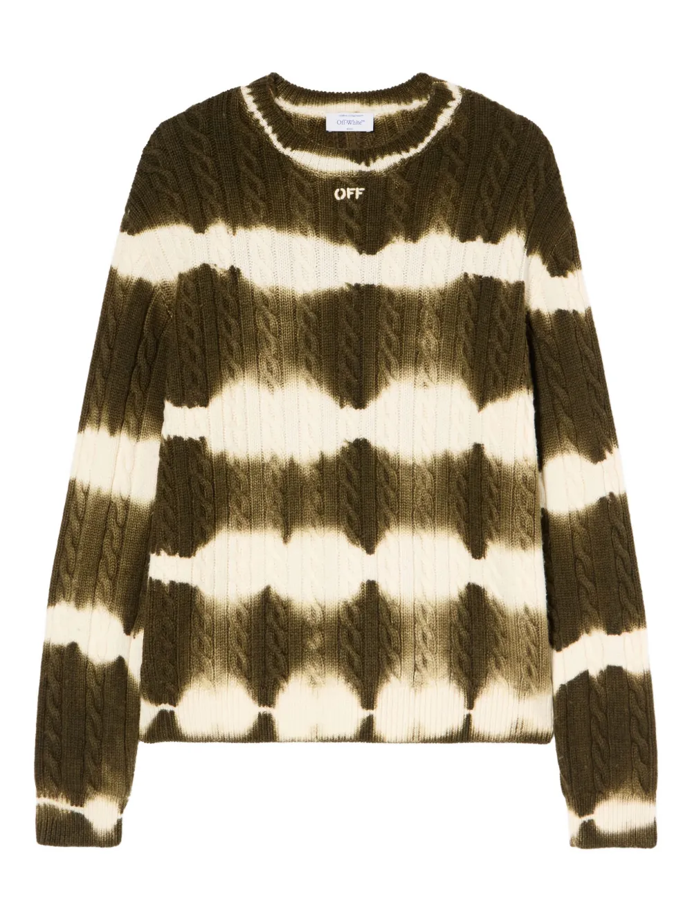 Круглый свитер с косичками и эффектом тай-дай Off-White, зеленый
Круглый свитер с косичками и эффектом тай-дай Off-White, зеленый
