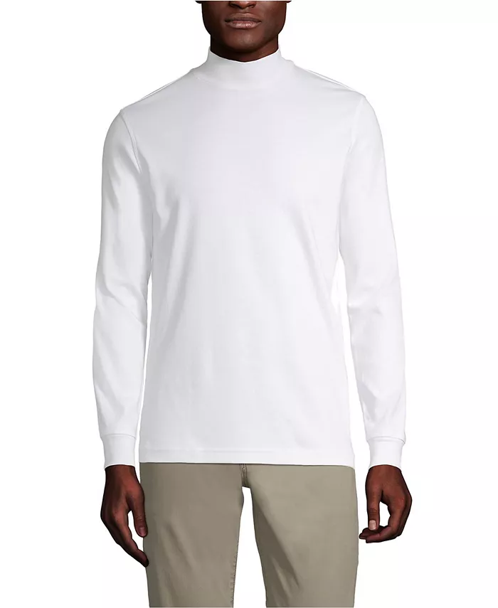 Мужская хлопковая водолазка из Supima Lands' End, белый 
Мужская хлопковая водолазка из Supima Lands' End, белый