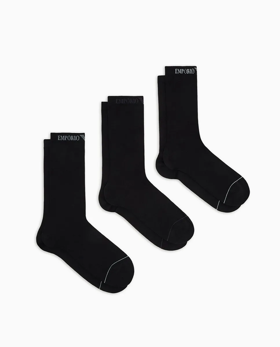Набор из трех пар коротких мужских носков Emporio Armani, черный
Набор из трех пар коротких мужских носков Emporio Armani, черный