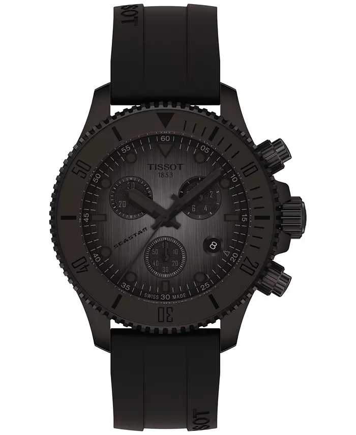 Мужские часы Swiss Chronograph Seastar 1000 с черным резиновым ремешком, 38 мм Tissot
Мужские часы Swiss Chronograph Seastar 1000 с черным резиновым ремешком, 38 мм Tissot