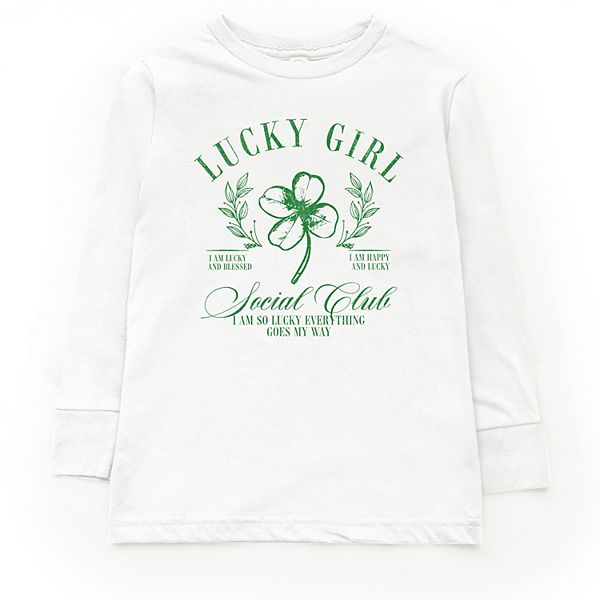 Lucky girl social club clover - молодежная футболка с длинным рукавом и принтом The Juniper Shop, White
Lucky girl social club clover - молодежная футболка с длинным рукавом и принтом The Juniper Shop, White