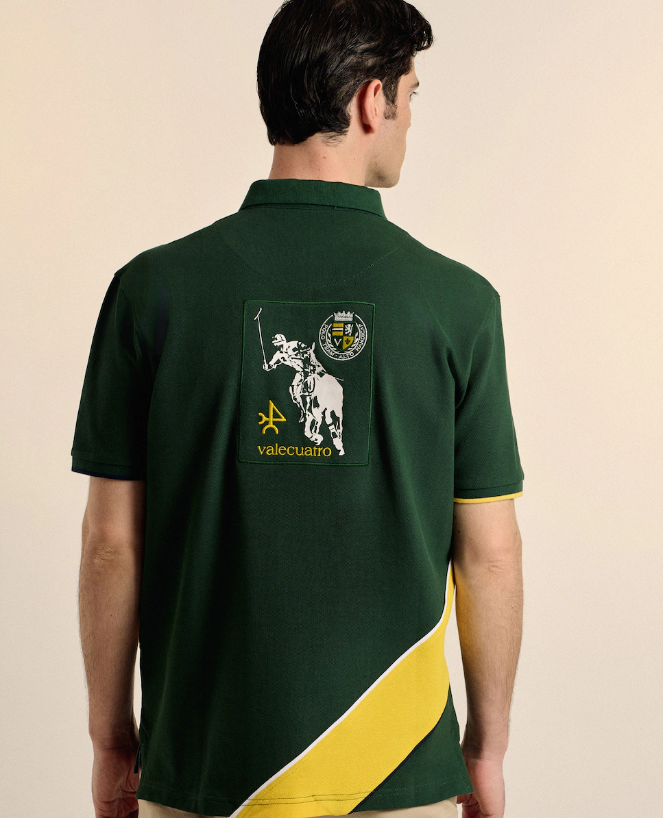 Классическая мужская поло из пике с коротким рукавом Valecuatro, темно-зеленый 
Классическая мужская поло из пике с коротким рукавом Valecuatro, темно-зеленый