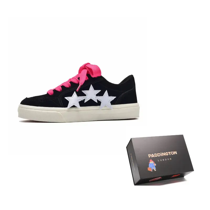 Paddington Bears Низкие скейтерские кроссовки унисекс черные с розово-красными шнурками, цвет Black (Rose Red Shoelace)
Paddington Bears Низкие скейтерские кроссовки унисекс черные с розово-красными шнурками, цвет Black (Rose Red Shoelace)