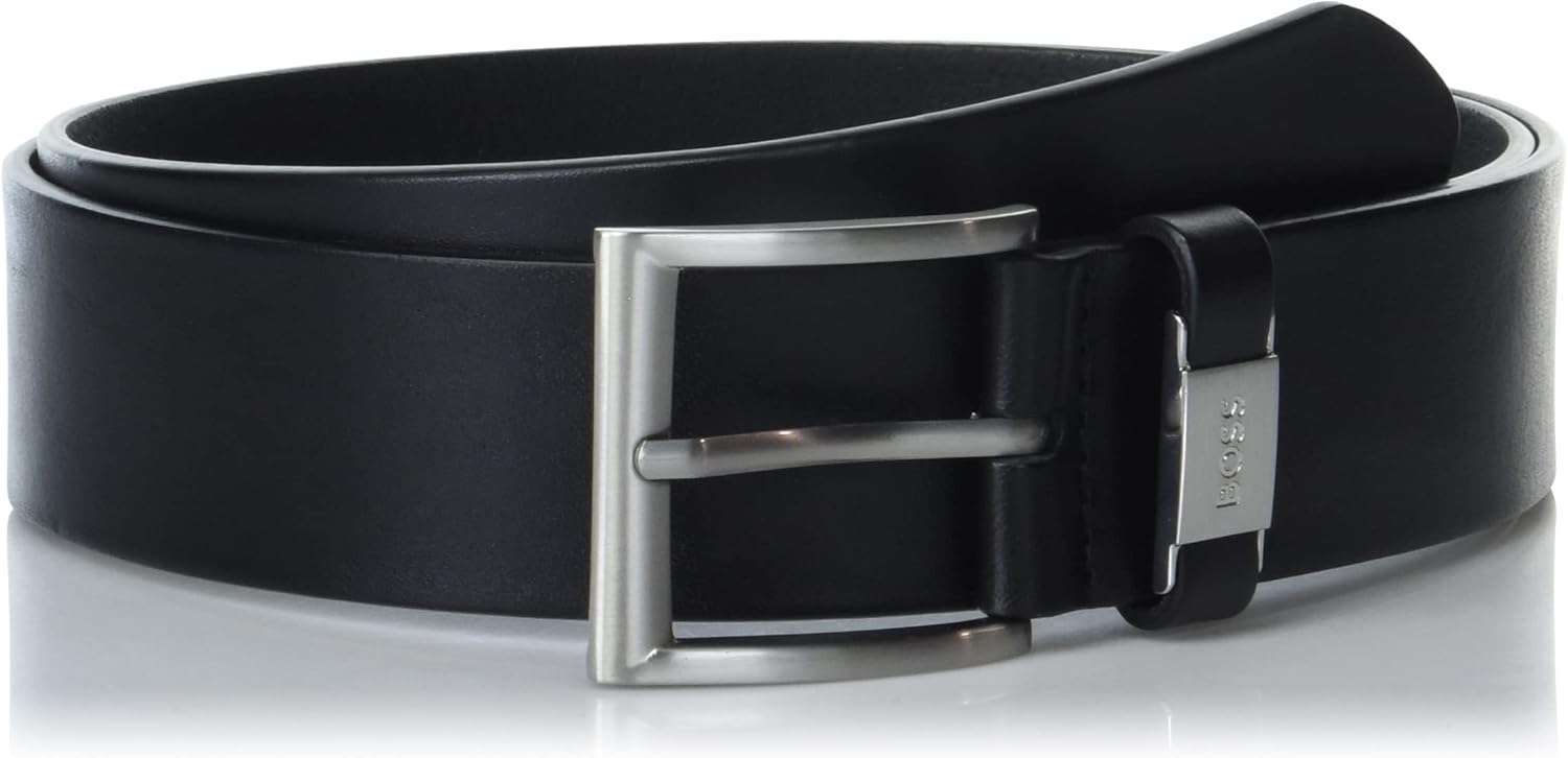 BOSS мужской ремень из гладкой кожи с массивной серебряной пряжкой, Black Fog
BOSS мужской ремень из гладкой кожи с массивной серебряной пряжкой, Black Fog