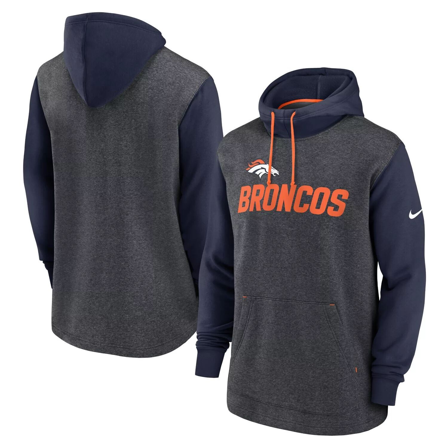 Мужской пуловер с капюшоном цвета Хизер темно-серый/темно-синий Denver Broncos Surrey Legacy Nike
Мужской пуловер с капюшоном цвета Хизер темно-серый/темно-синий Denver Broncos Surrey Legacy Nike