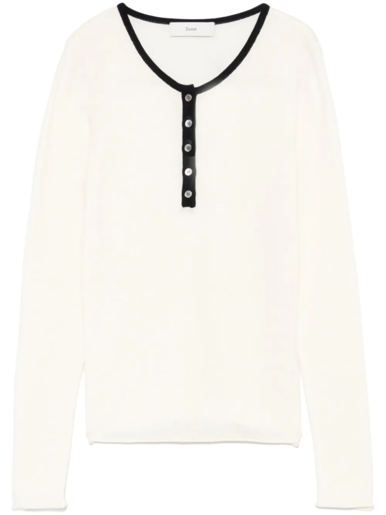 DUNST трикотажный топ на пуговицах, белый 
DUNST трикотажный топ на пуговицах, белый