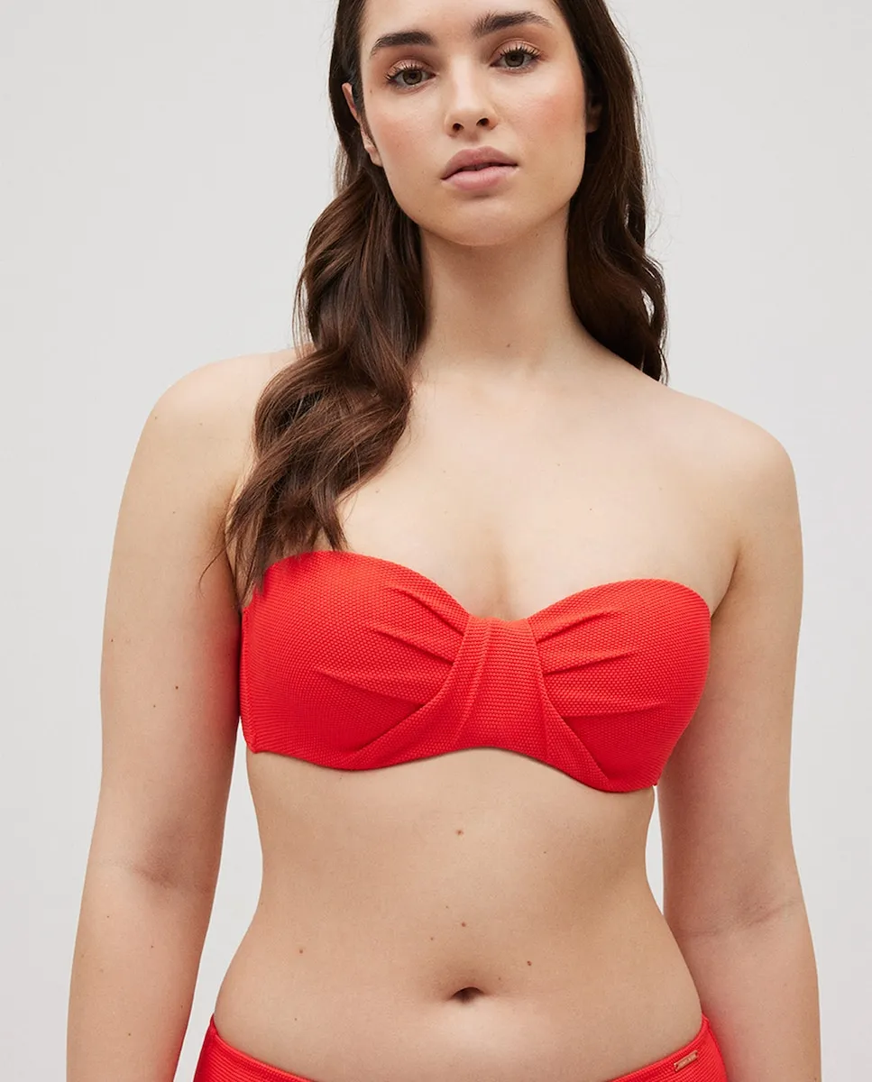 Однотонный верх бикини-бандо со съемными бретелями из ткани пике Ysabel Mora, коралловый
Однотонный верх бикини-бандо со съемными бретелями из ткани пике Ysabel Mora, коралловый