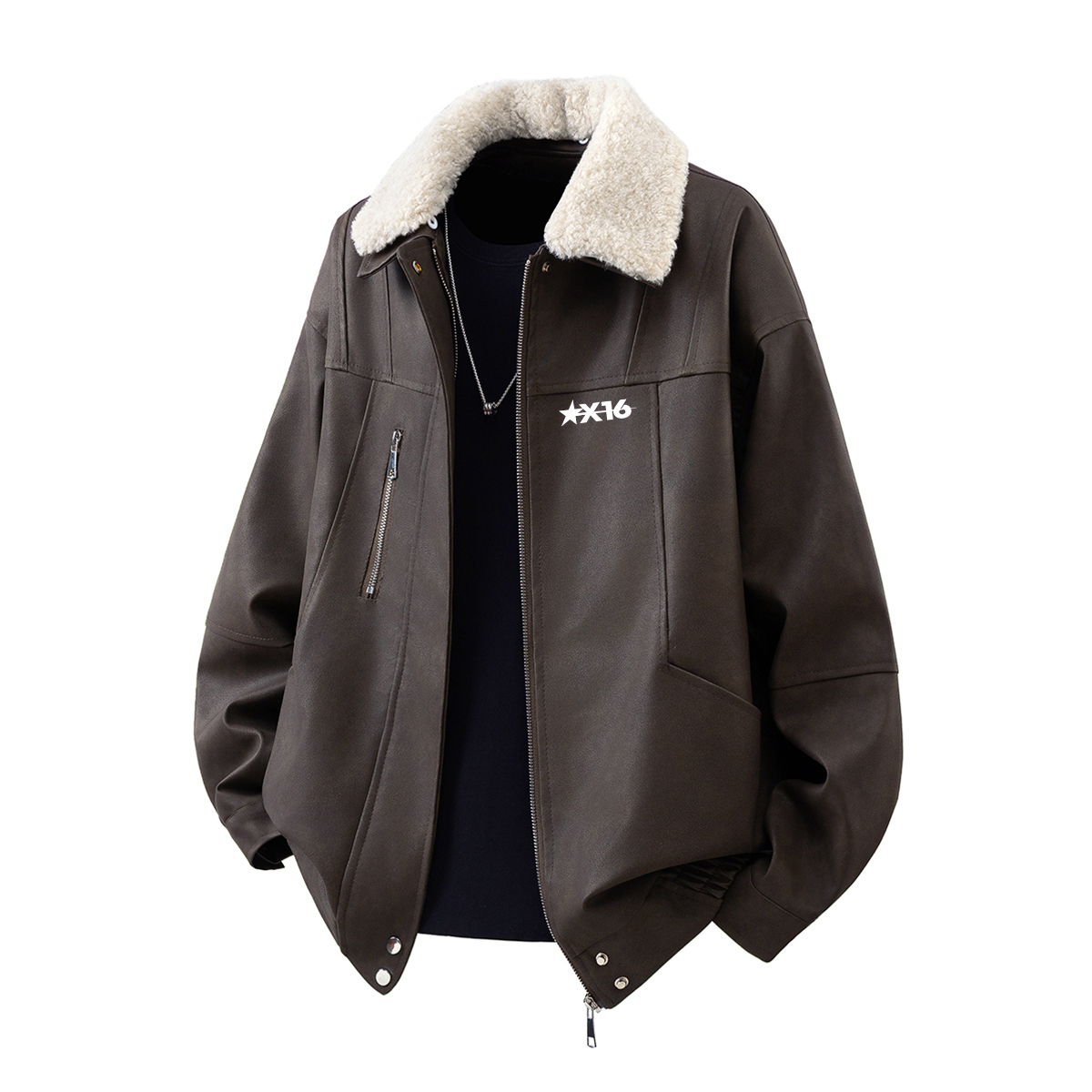 X1617 Куртка Unisex Brown Top Lapel Thickened
X1617 Куртка Unisex Brown Top Lapel Thickened