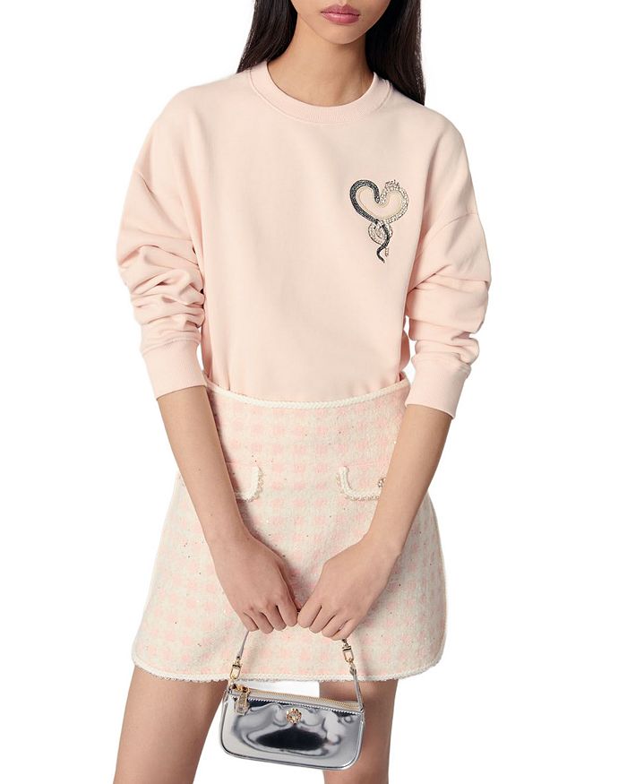 Вышитая толстовка Maje, розовый 
Вышитая толстовка Maje, розовый