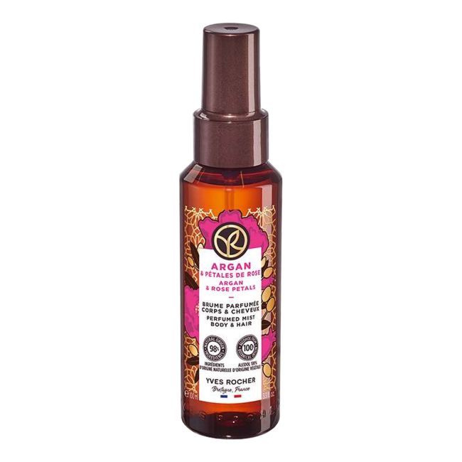 Спрей для тела и волос с аргановым маслом и лепестками роз Yves Rocher, 100 мл
Спрей для тела и волос с аргановым маслом и лепестками роз Yves Rocher, 100 мл