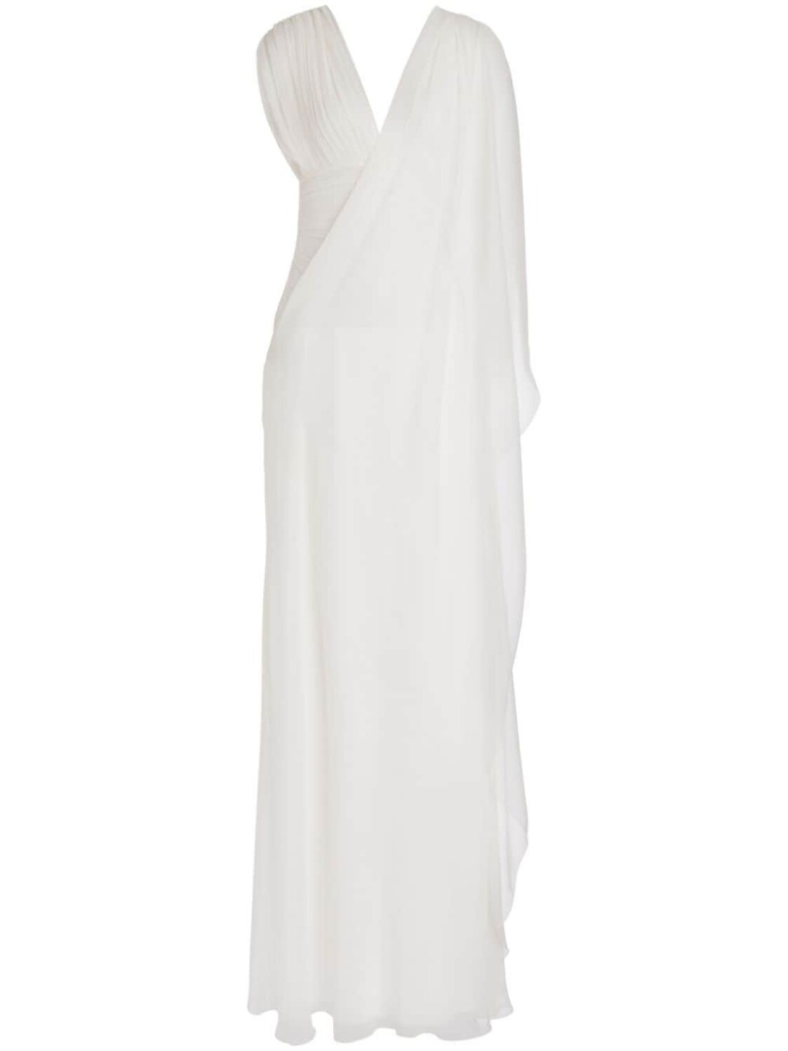 Шелковое платье с одним рукавом и сборками Alberta Ferretti, белый
Шелковое платье с одним рукавом и сборками Alberta Ferretti, белый