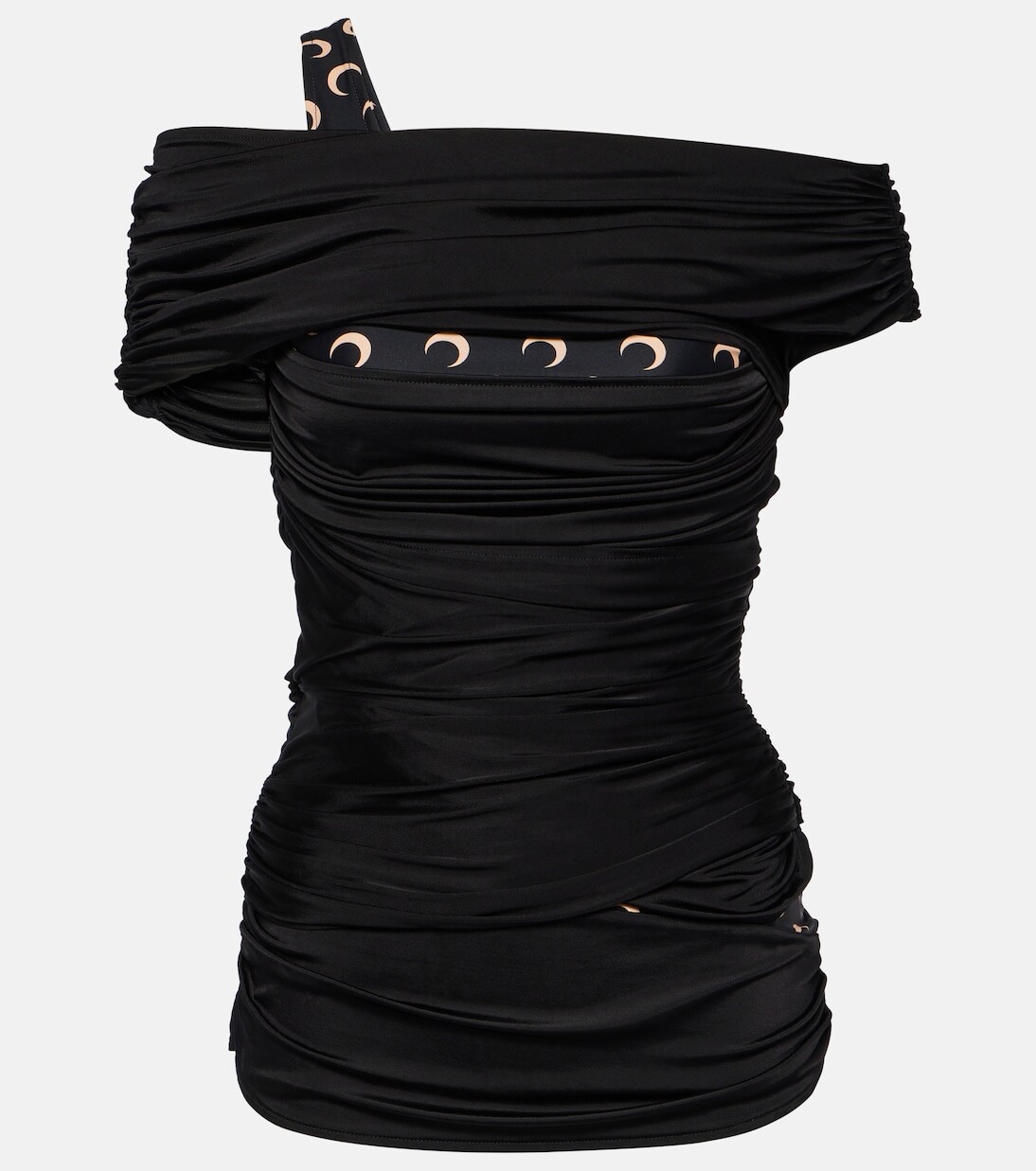 Трикотажный топ с открытыми плечами Marine Serre, черный
Трикотажный топ с открытыми плечами Marine Serre, черный