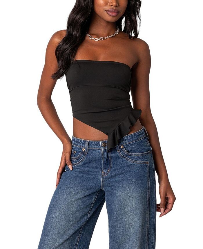 Топ без рукавов Edikted Hayley со шнуровкой и рюшами, черный
Топ без рукавов Edikted Hayley со шнуровкой и рюшами, черный