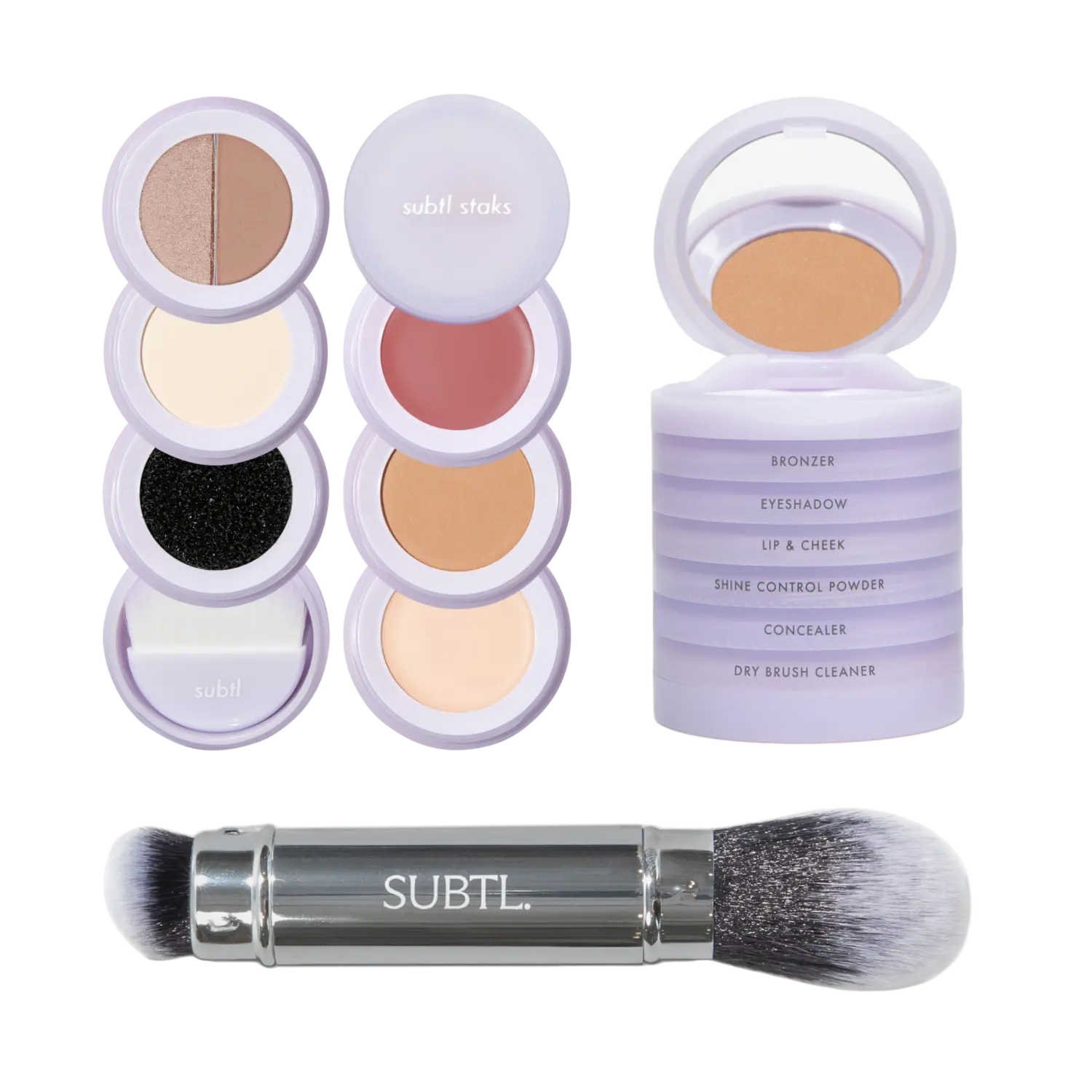 Многофункциональный набор для макияжа лица 6-в-1 с двусторонней кистью для лица SUBTL. Beauty, 001C (Fair with cool undertones)
Многофункциональный набор для макияжа лица 6-в-1 с двусторонней кистью для лица SUBTL. Beauty, 001C (Fair with cool undertones)