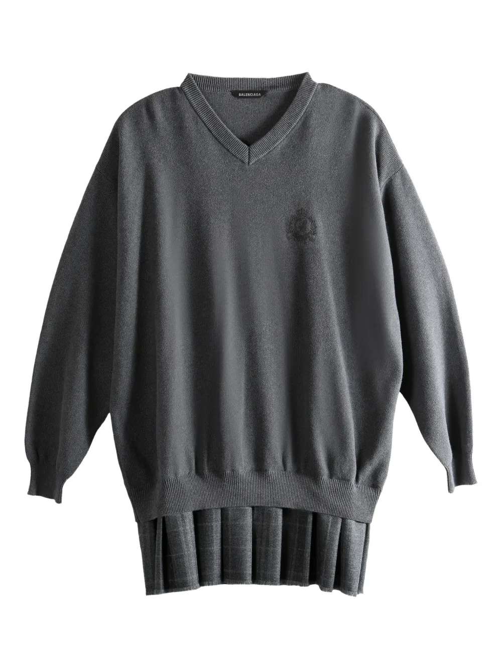 Платье с V-образным вырезом Balenciaga, серый
Платье с V-образным вырезом Balenciaga, серый