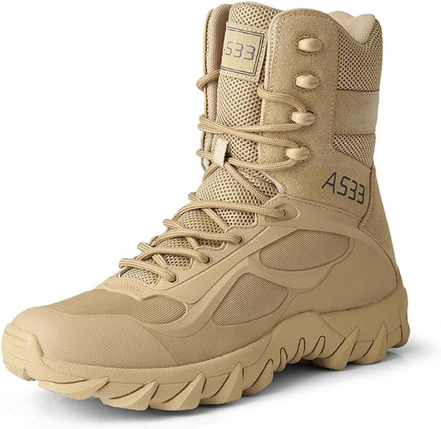 Мужские военные тактические ботинки BORAMAX с боковой молнией, кожаные мотоциклетные боевые ботинки для походов, мотоциклов и скалолазания, бежевый
Мужские военные тактические ботинки BORAMAX с боковой молнией, кожаные мотоциклетные боевые ботинки для походов, мотоциклов и скалолазания, бежевый