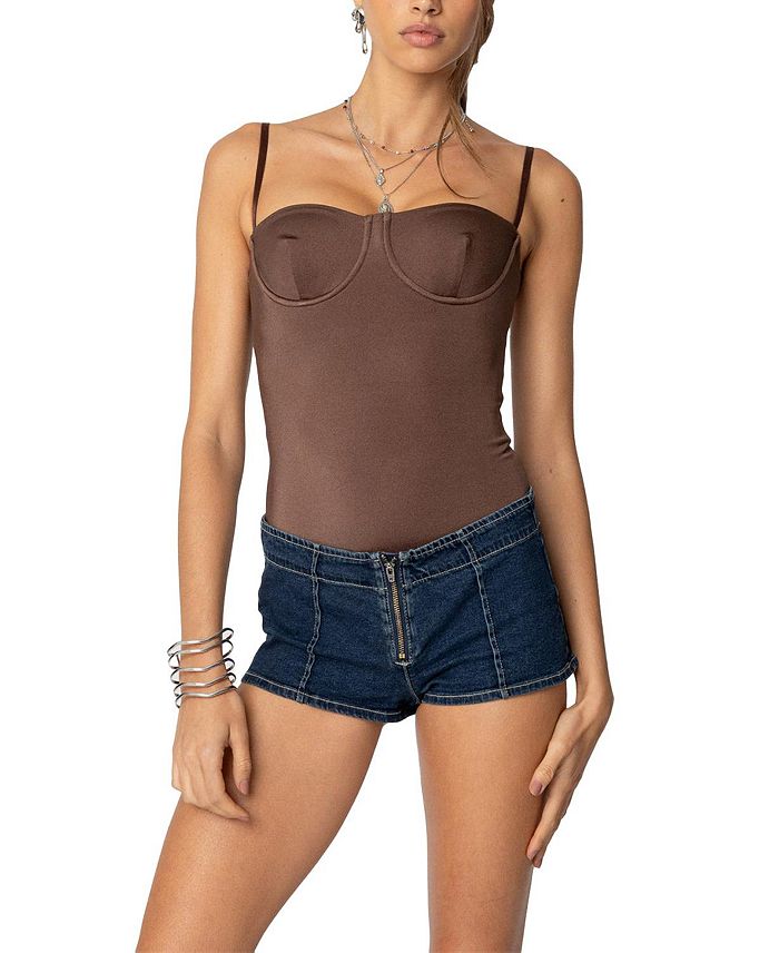 Боди Laurel Shiny Cupped Edikted, коричневый 
Боди Laurel Shiny Cupped Edikted, коричневый