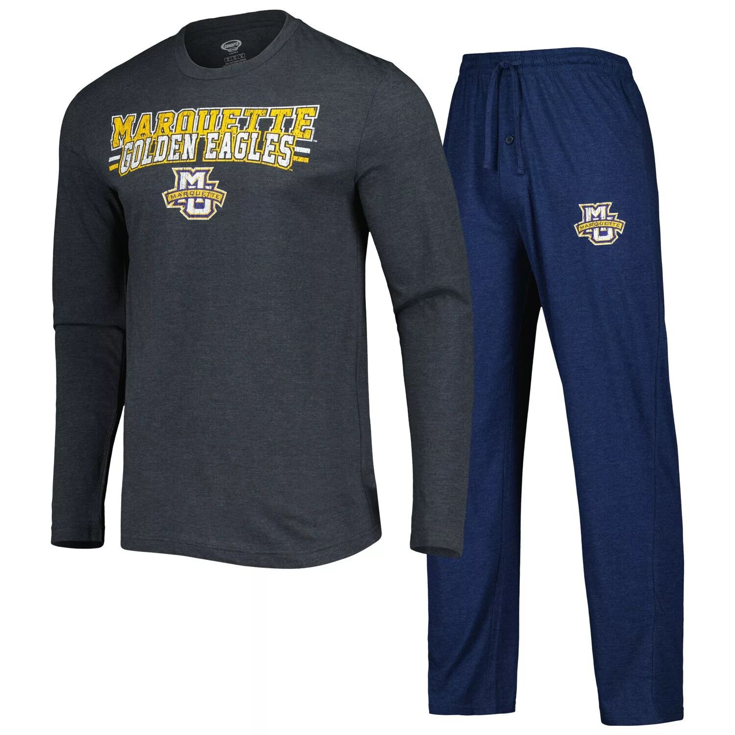 Мужская футболка Concepts Sport темно-синего/угольного цвета Marquette Golden Eagles Meter с длинными рукавами и брюками, комплект для сна
Мужская футболка Concepts Sport темно-синего/угольного цвета Marquette Golden Eagles Meter с длинными рукавами и брюками, комплект для сна