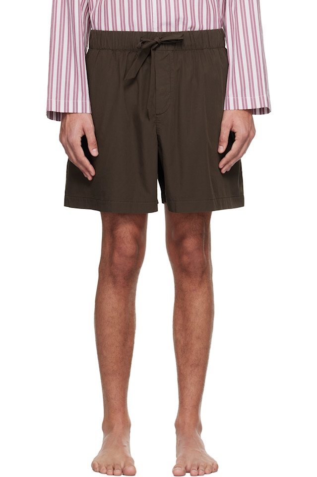 Tekla Коричневые пижамные шорты из поплина
Tekla Коричневые пижамные шорты из поплина