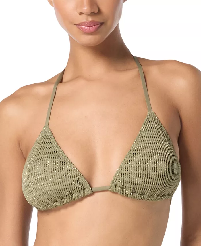 Женский кружевной треугольный бикини-топ на завязках Michael Kors, зеленый
Женский кружевной треугольный бикини-топ на завязках Michael Kors, зеленый