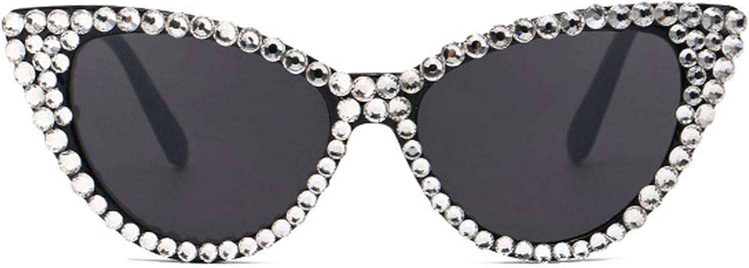 Ретро-солнцезащитные очки «кошачий глаз» со стразами для женщин, модные женские солнцезащитные очки с бриллиантами, трендовые очки для вечеринок на открытом воздухе mincl, White Black
Ретро-солнцезащитные очки «кошачий глаз» со стразами для женщин, модные женские солнцезащитные очки с бриллиантами, трендовые очки для вечеринок на открытом воздухе mincl, White Black