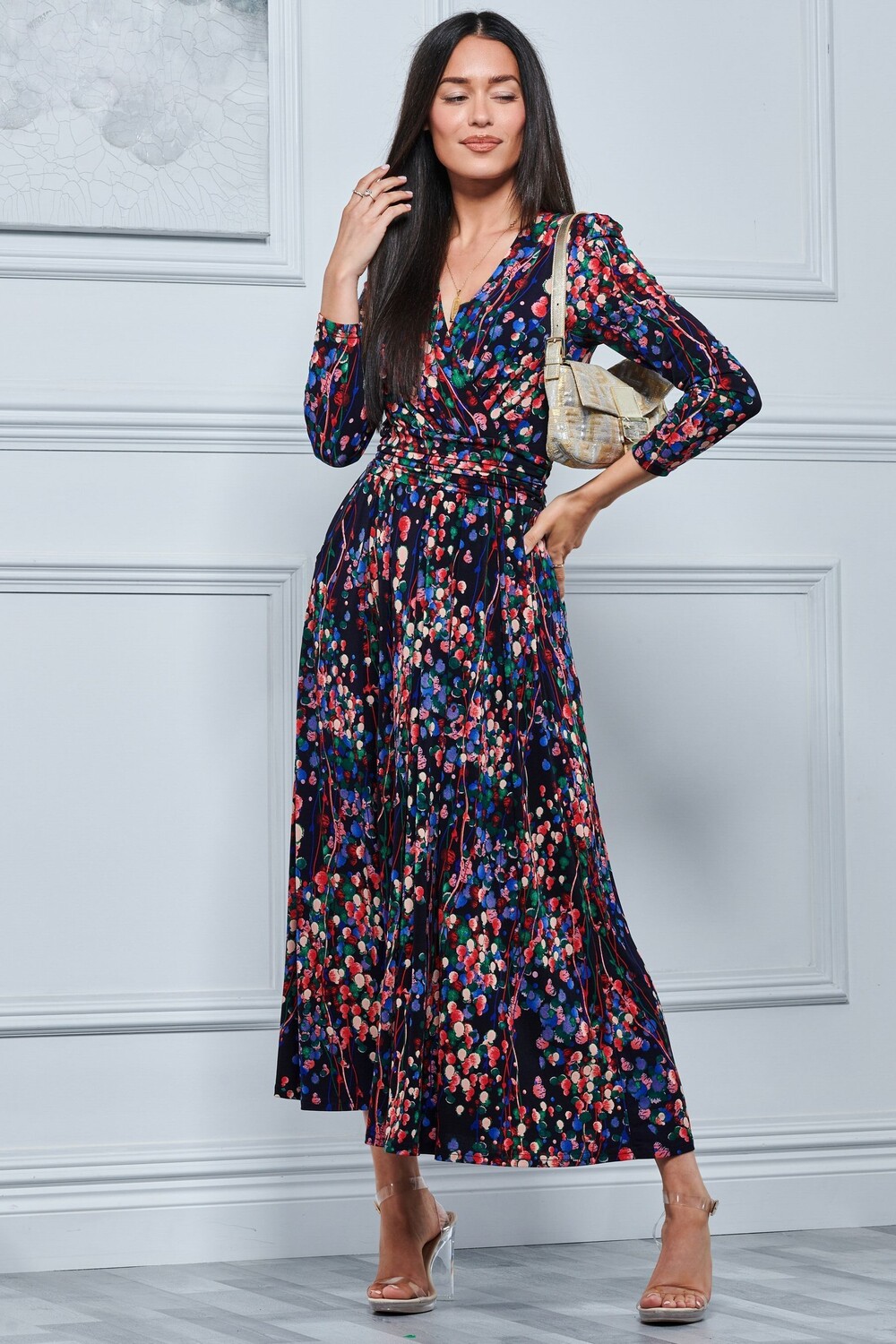 Платье макси с абстрактным принтом и длинными рукавами Jolie Moi, синий
Платье макси с абстрактным принтом и длинными рукавами Jolie Moi, синий