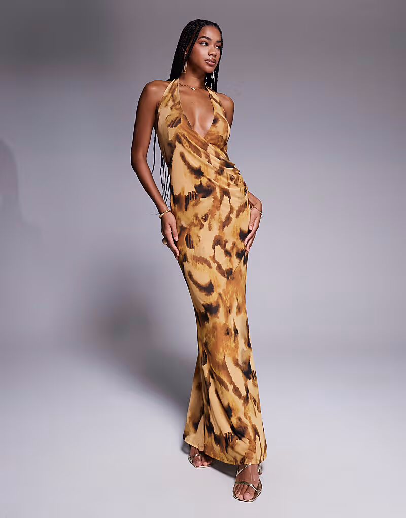 Платье макси с сетчатым принтом и халтер-воротом ASOS DESIGN с фактурным принтом
Платье макси с сетчатым принтом и халтер-воротом ASOS DESIGN с фактурным принтом