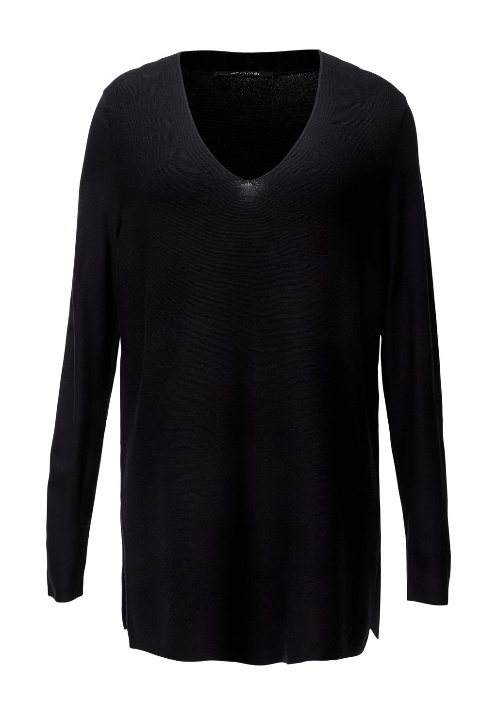 Джемпер MIT SEITLICH GESCHLITZTEM SAUM comma, темно-синий 
Джемпер MIT SEITLICH GESCHLITZTEM SAUM comma, темно-синий