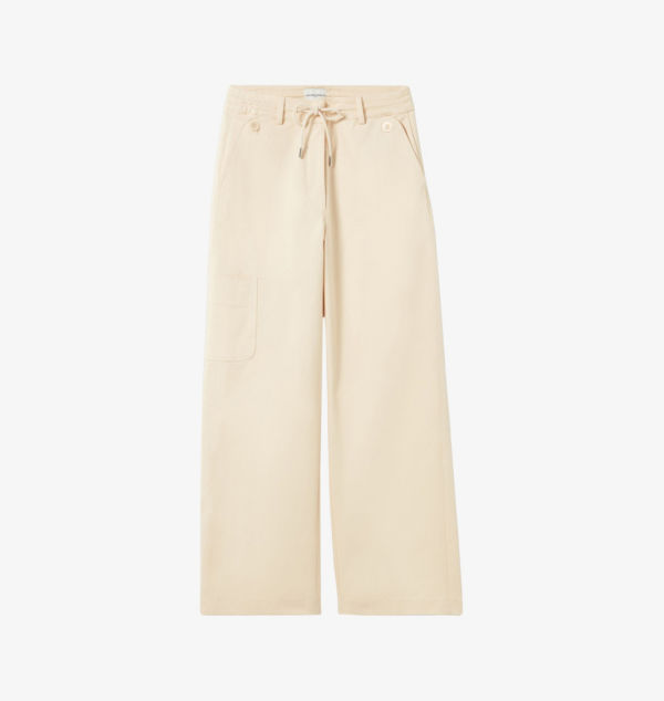 Брюки прямого кроя с заниженной талией из эластичного хлопка с накладными карманами Claudie Pierlot, цвет naturels 
Брюки прямого кроя с заниженной талией из эластичного хлопка с накладными карманами Claudie Pierlot, цвет naturels