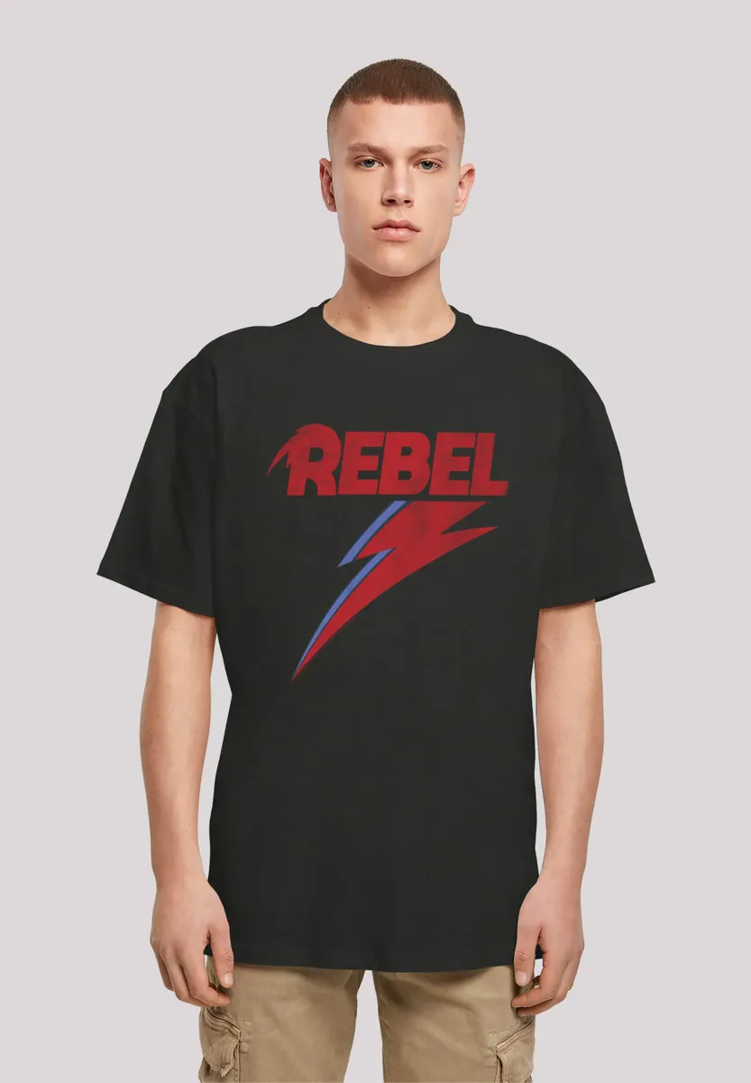 Футболка F4NT4STIC "Рок-музыка Дэвида Боуи Distressed Rebel", принт, черный 
Футболка F4NT4STIC "Рок-музыка Дэвида Боуи Distressed Rebel", принт, черный