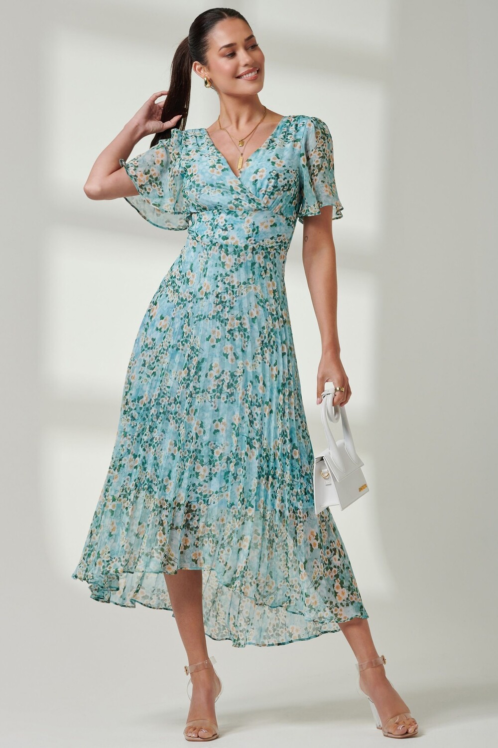 Платье макси из шифона со складками и глубоким подолом Jolie Moi, синий
Платье макси из шифона со складками и глубоким подолом Jolie Moi, синий