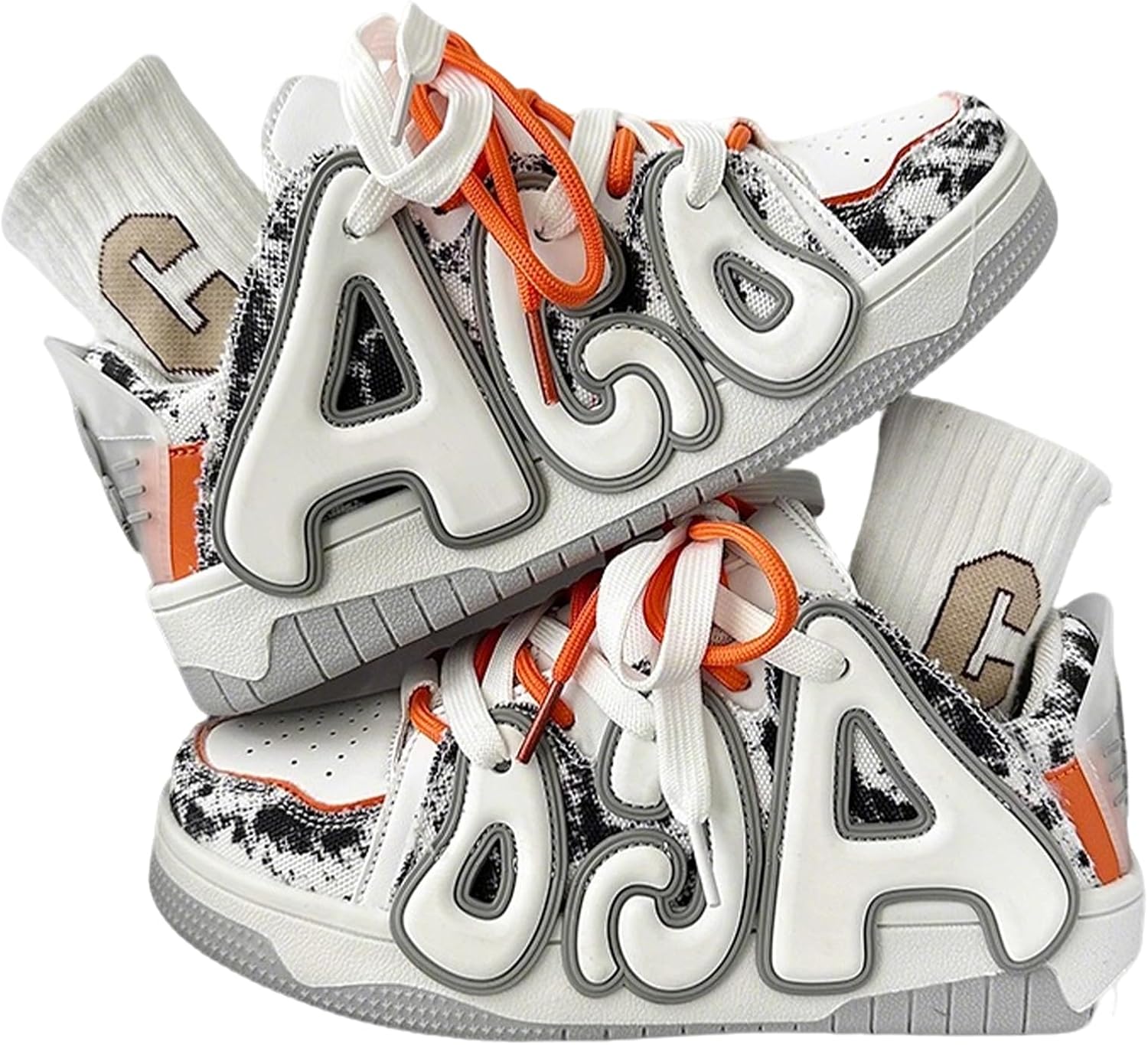 Кроссовки на платформе ZQW Chunky унисекс для женщин и мужчин, шнуровка, дизайн с буквами, неоновый контрастный цвет, объемная форма, кеды для скейтборда и повседневной носки, белый/серый
Кроссовки на платформе ZQW Chunky унисекс для женщин и мужчин, шнуровка, дизайн с буквами, неоновый контрастный цвет, объемная форма, кеды для скейтборда и повседневной носки, белый/серый