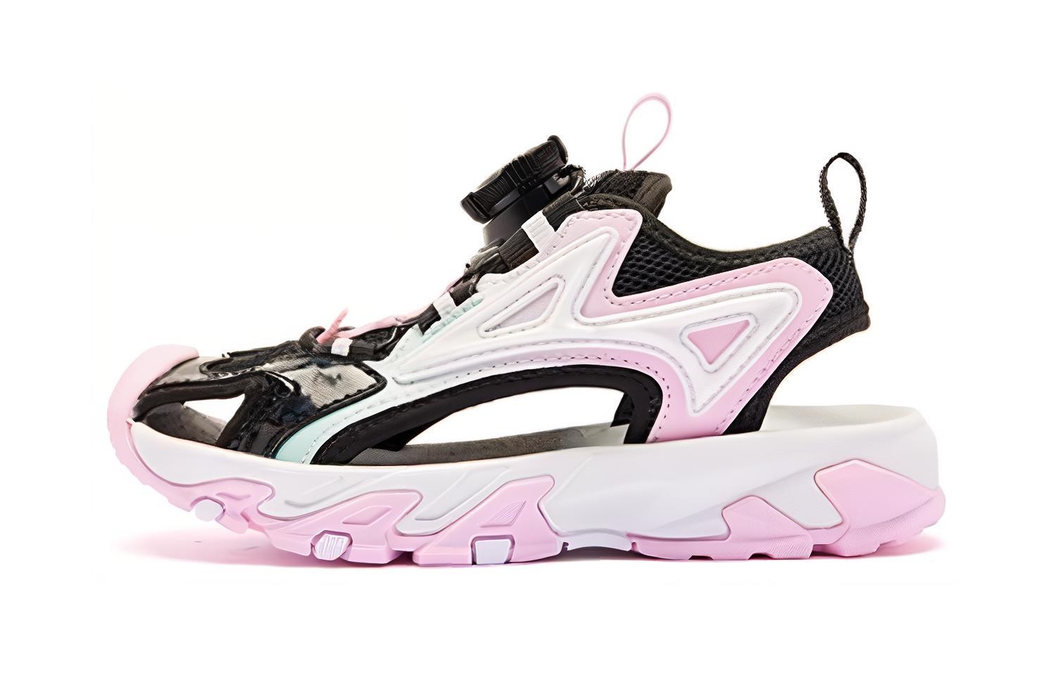 Детские сандалии с противоскользящей подошвой и износостойкими подошвами для детей 3–7 лет QIAODAN, черный/розовый 
Детские сандалии с противоскользящей подошвой и износостойкими подошвами для детей 3–7 лет QIAODAN, черный/розовый