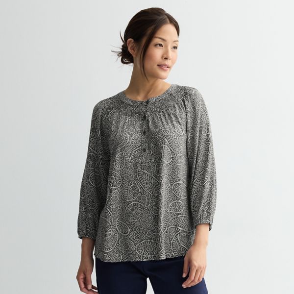 Женская блузка с буфами на плечах Croft & Barrow, цвет black textured vine
Женская блузка с буфами на плечах Croft & Barrow, цвет black textured vine