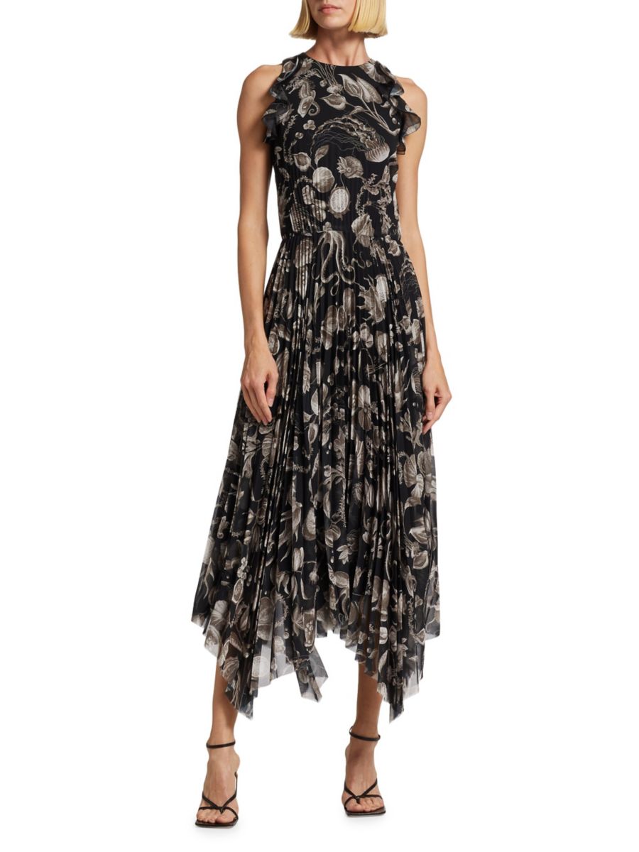 Платье-платок миди из шифона с морским рисунком Jason Wu Collection, черный
Платье-платок миди из шифона с морским рисунком Jason Wu Collection, черный