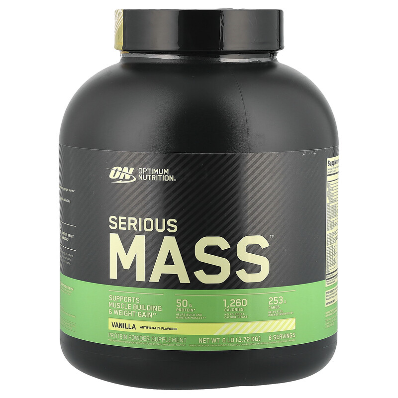 Optimum Nutrition, Serious Mass , ваниль, 2,72 кг (6 фунтов)
Optimum Nutrition, Serious Mass , ваниль, 2,72 кг (6 фунтов)