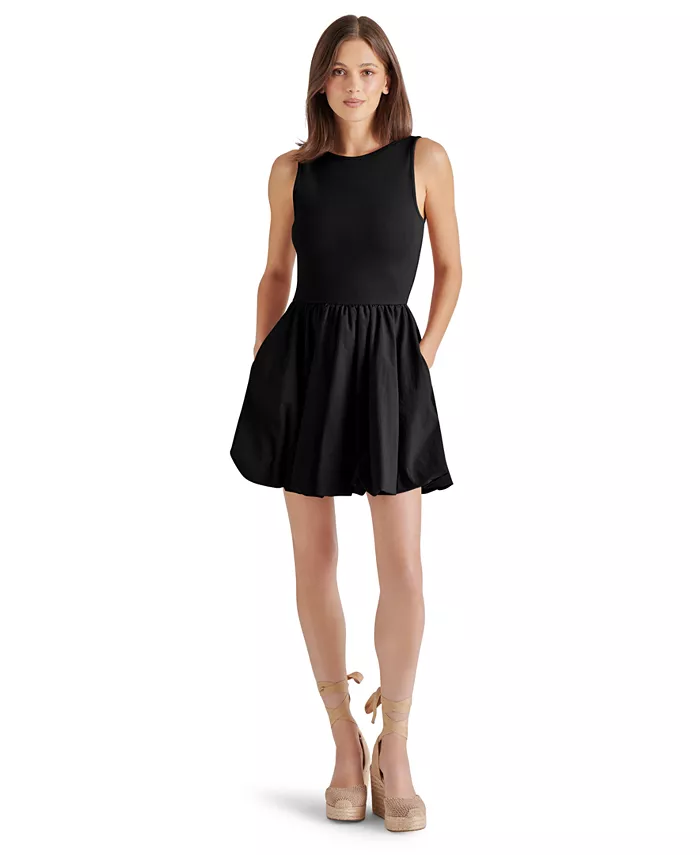 Женское платье Palermo с комбинированными материалами и расклешенным силуэтом на пузырчатой подоле Steve Madden, черный
Женское платье Palermo с комбинированными материалами и расклешенным силуэтом на пузырчатой подоле Steve Madden, черный