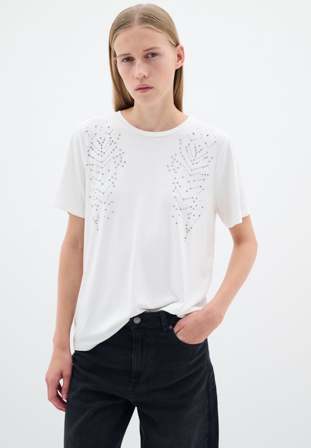 Рубашка с принтом LENOIW InWear, кремовый 
Рубашка с принтом LENOIW InWear, кремовый