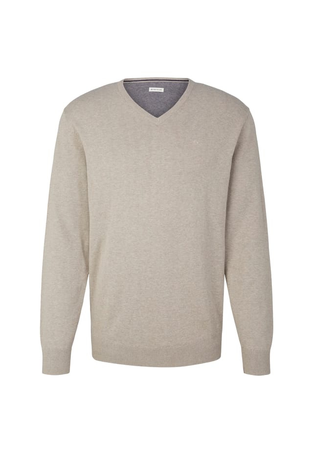 Вязаный свитер с v-образным вырезом Tom Tailor, бежевый
Вязаный свитер с v-образным вырезом Tom Tailor, бежевый