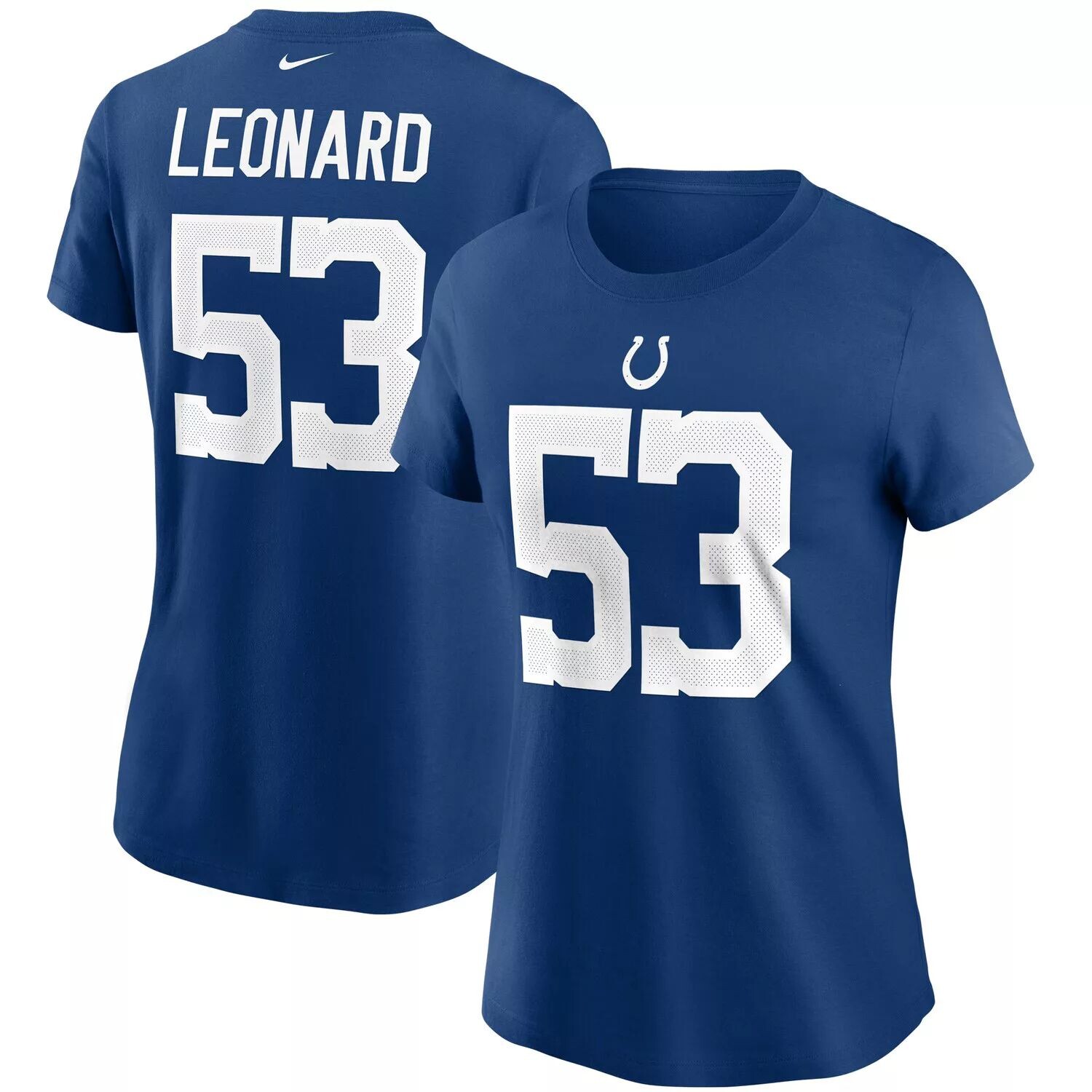 Женская футболка Nike Darius Leonard Royal Indianapolis Colts с именем и номером Nike
Женская футболка Nike Darius Leonard Royal Indianapolis Colts с именем и номером Nike
