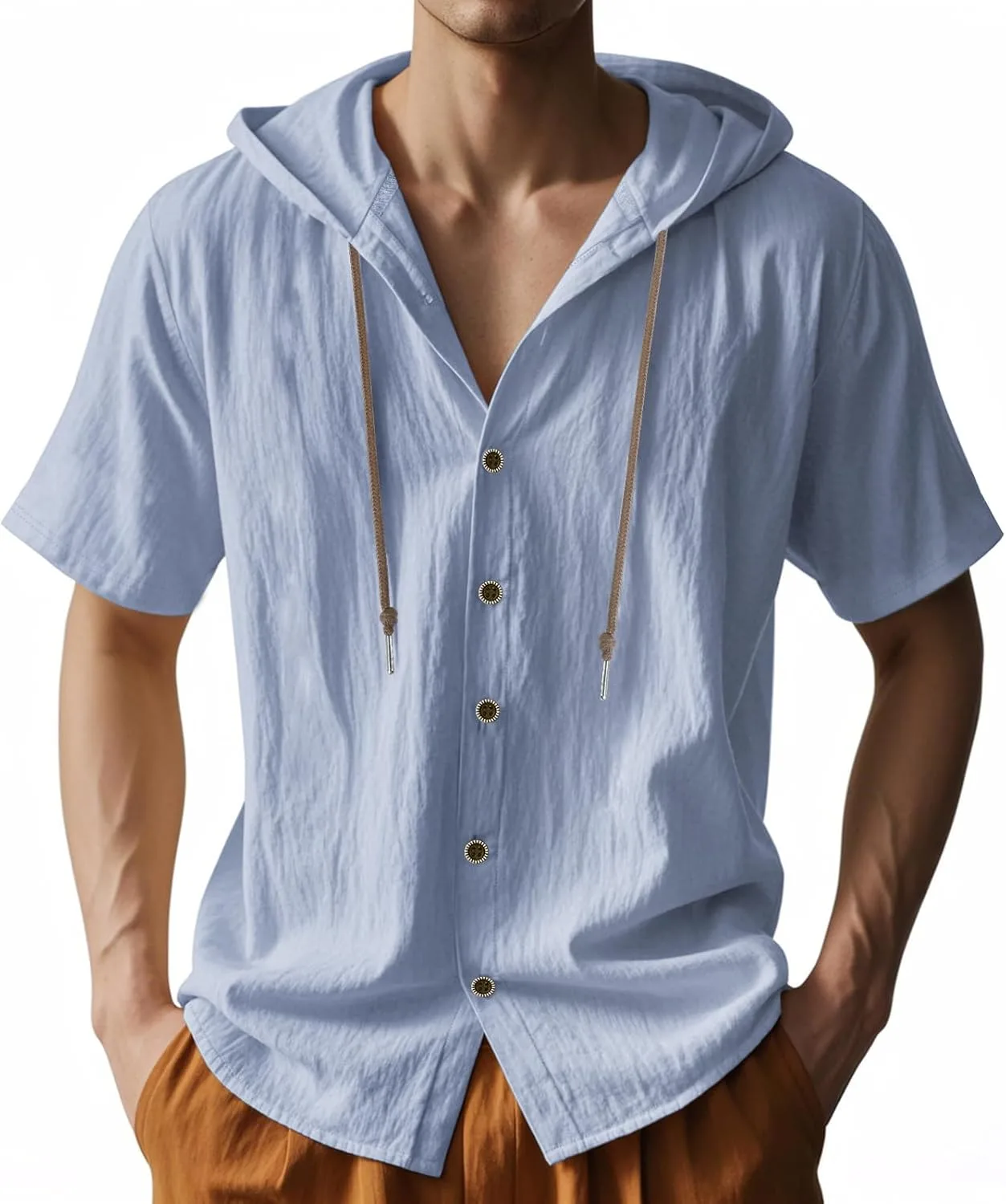 Мужская льняная рубашка с коротким рукавом на пуговицах TRFIC
Мужская льняная рубашка с коротким рукавом на пуговицах TRFIC