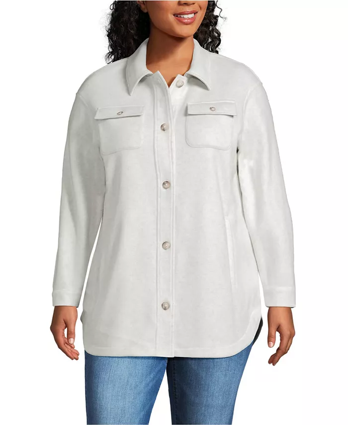 Роскошная флисовая куртка-рубашка больших размеров Lands' End, серый
Роскошная флисовая куртка-рубашка больших размеров Lands' End, серый