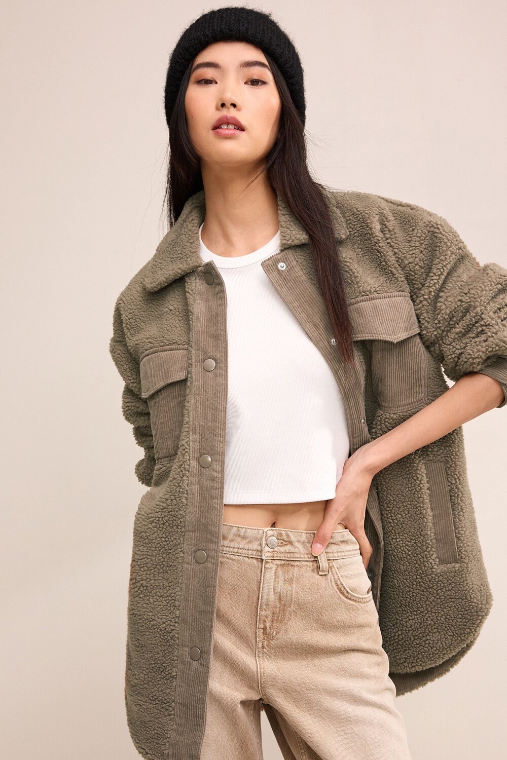 Флисовая куртка из искусственной овчины с декоративным вельветовым карманом Next, коричневый
Флисовая куртка из искусственной овчины с декоративным вельветовым карманом Next, коричневый