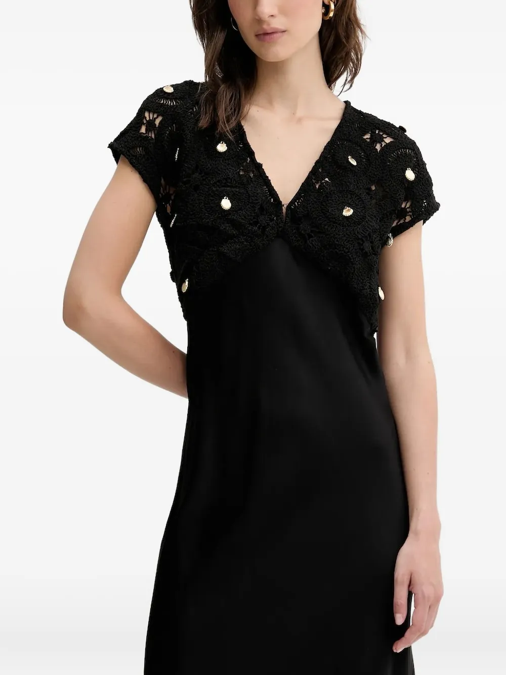 Платье макси в технике кроше Never Fully Dressed, черный
Платье макси в технике кроше Never Fully Dressed, черный