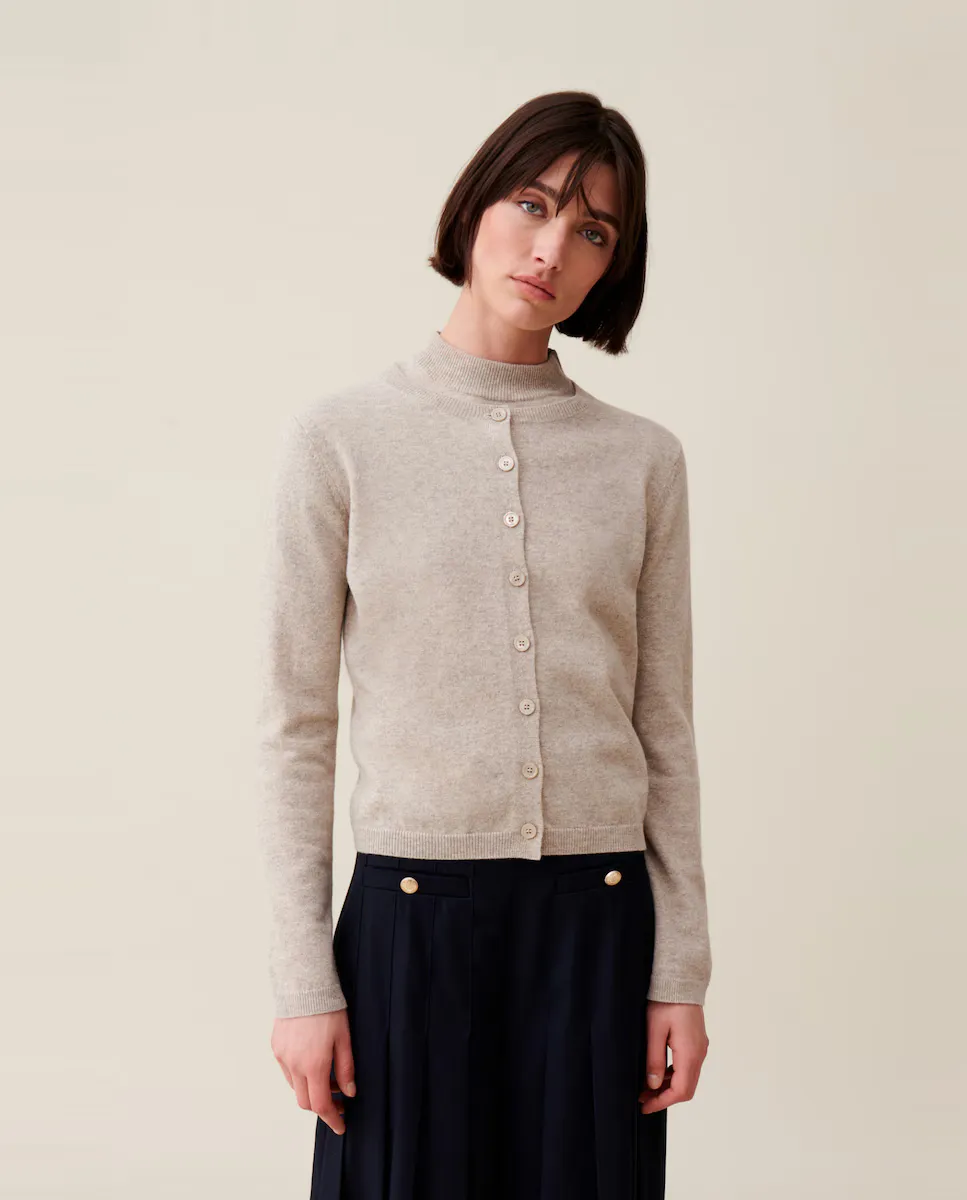 Женский шерстяной кардиган с вышивкой CP Claudie Pierlot, бежевый
Женский шерстяной кардиган с вышивкой CP Claudie Pierlot, бежевый