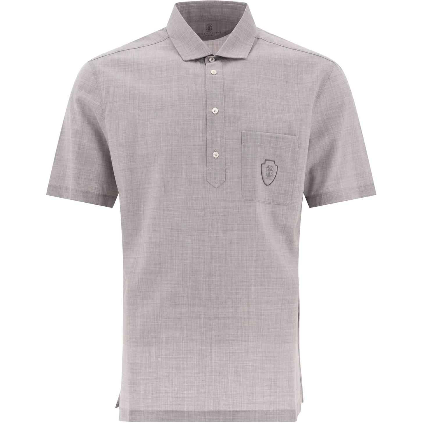 Детализированная поло с коротким рукавом Logo Brunello Cucinelli, серый
Детализированная поло с коротким рукавом Logo Brunello Cucinelli, серый